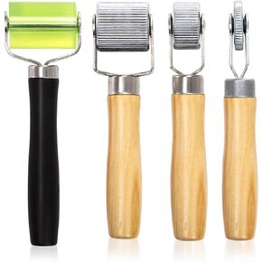 YOUEON 4 Pack Car Sound Deadening Roller Metal Insulation Tool, Sound Deadener Roller Set, Seam Roller, Bearings Equipped Wheel Roller for Car Sound Deadening Mat and Wallpaper Application