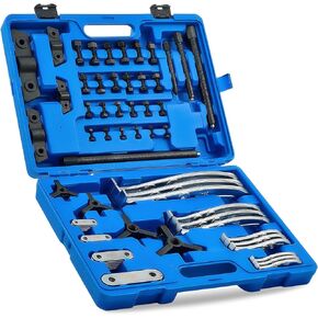 Orion Motor Tech Gear Puller Set, Cr-V Steel 3" 4" 6" 8" Bearing Puller Kit, 24pc 2 Jaw & 3 Jaw Gear Puller with Reversible Jaws, Heavy Duty Pulley Puller Tool for Pulley Gear Bearing Flywheel Removal
