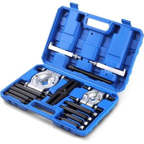 KZINO 14Pcs Bearing Puller Set, 5 Ton Capacity Bearing Splitter Tool Kit w/Case, Pinion Wheel Bearing Removal Kit w/ 2" and 3" Jaws, Heavy Duty Wheel Hub Axle Puller Set, Bearing Splitter Tool Kit