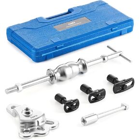 Orion Motor Tech Rear Axle Bearing Puller Tool Kit and Slide Hammer Set | Axle Seal and Bearing Remover Set with Slide Hammer Yoke and 3 Rear Axle Puller Adapters, 1" to 2-7/8" IDs