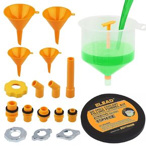 15 PCS No-Spill Coolant Funnel Kit Radiator Funnel burping kit funnels for Filling Bottles Universal Fitment Aplicable to Any Vehicle funnels for Automotive use 4PCS Round Kitchen Funnel
