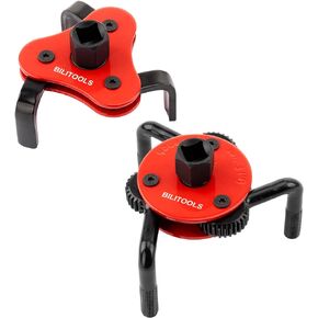 BILITOOLS Oil Filter Removal Tool, Universal Oil Filter Wrench Set Adjustable 2-1/2 to 4 inch & 3 to 5-1/2 inch, 1/2" Drive