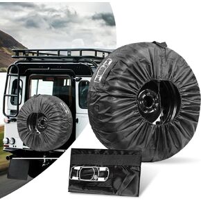 1 PC Car Spare Tire Dust Cover, 26" Tire Sunscreen Storage Bag for Diameters 13"-18" Tires, Adjustable Drawing Rope Aniti-Scratch Tire Protective Cover, Universal for Car Truck SUV (Black)