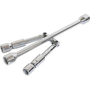 Folding Lug Wrench 4 Way,14-Inch SAE + Metric Tire Cross Wrench Universal and Foldable Wheel Wrench for Car,Trucks…