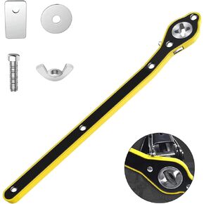 Auto Labor-Saving Jack Ratchet Wrench with Long Handle，Jack Ratchet Wrench for Scissor Jack, Lug Wrench for Tire Jack, Car Jack Wrench Positive and Reversal Knob Design for Travel/Truck/SUV/Vans