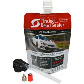 TireJect Automotive Sedan, Crossover, Small Truck 2-in-1 Tire Sealant & Bead Sealer Kit (2-Pack with Injector)