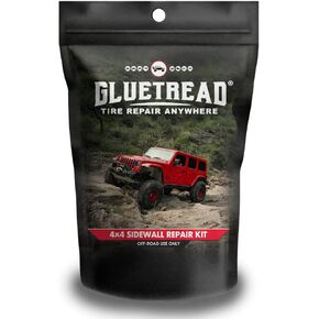 طقم إصلاح إطارات الطوارئ للجدار الجانبي GlueTread 4x4 | إصلاح الثقب في أي مكان | لا حاجة لإزالة الإطارات | طقم تصحيح الإطارات بدون أنابيب للجدار الجانبي | يتضمن مسرع (يزيل وقت المعالجة) in Kuwait