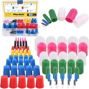 80Pcs Silicone Rubber Tapered Stopper Plug and Protective End Cap Assortment Kit Withstand High Temperature for Powder Coating Painting Anodizing Repairing Masking Spraying