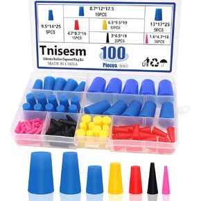 Tnisesm 100 قطعة من مطاط السيليكون مجموعة متنوعة من المكونات المدببة 1/16 بوصة إلى 1/2 بوصة لإخفاء الثقوب أثناء طلاء المسحوق، والطلاء، والغمس المائي، وتفجير الوسائط in Kuwait
