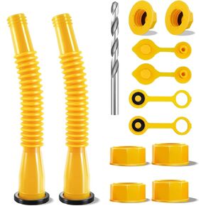 Gas Can Spout Replacement, Anti-Spill Gas Can Nozzle Replacement, 2-Kit Gas Can Spouts No Leaky, Upgraded Replacement Gas Can Spout with Flexible Nozzle, Gas Can Vent, Fit for Most 1/2/5/10 Gal Can