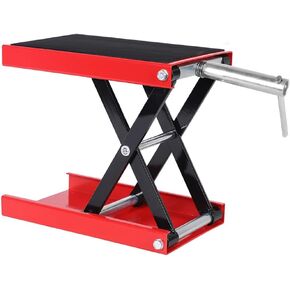 HPDMC Motorcycle Deck - Scissor Lift - Motor Park Jack, Portable Deck Motorcycle Center Stand 500Kg / 1100lbs, Red丨Wide丨8099 (HPDMC-QBMTS080990)