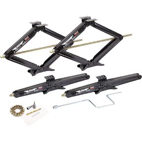 LIBRA Set of 4 30" 5000lbs RV Trailer Camper Stabilizer Leveling Scissor Jacks w/Dual Power Drill sockets & mounting Hardware Set