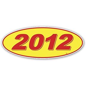 Oval Model Year Window Stickers (Red Numbers on Yellow) (12 Per Pack) (2008)