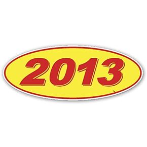 Oval Model Year Window Stickers (Red Numbers on Yellow) (12 Per Pack) (2008)