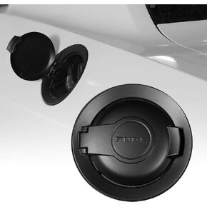Gas Fuel Filler Door Tank Gas Cap Cover Trim Aluminum ABS External Accessories For Dodge Challenger 2015-2020, Black