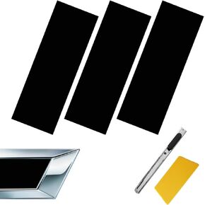 Compatible with 11.8" x 4" 3PCS Chevy Bowtie Emblem Logo Stickers Cut DIY Decals, 3 Pcs Universal Logo Overlay Black