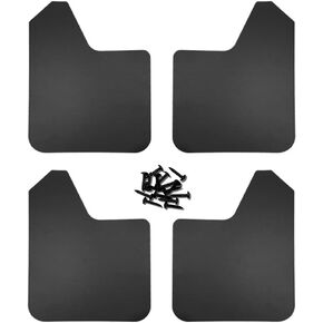 4PCS Universal Car Mud Flaps, Vehicles Mudguard Splash Guards Front and Rear Set, Flexible and Bendable Mudflaps Dirty Fenders, Auto Accessories Compatibility with Pickup SUV Van (Black)