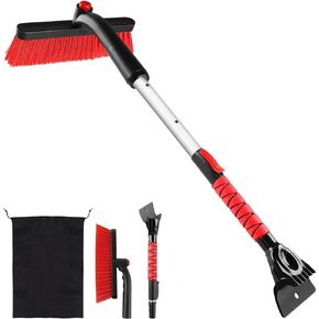 anngrowy 41" Ice Scraper Snow Brush for Car Snow Scraper and Brush Snow Broom Windshield Scraper Car Snow Removal Equipment Snow Cleaner for Car Squeegee Extendable Long Car Wash Brush for SUV Truck