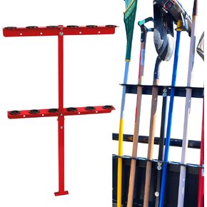 Landscape Hand Tool Rack for Truck Trailer, Vertical Hand Rack for Landscaping, Garage or Shed Walls Holds, 6 Tools for Shovels,Rakes,Hoes (BLACK)