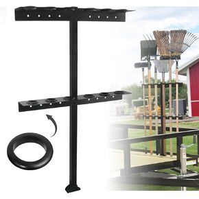 Fumingpal Trailer Tool Rack Shovel Holder - Rake Holder for Trailer Landscape Hand Tool Rack Trailer Rake Rack with 6 Tool Holes with Rubber Grommets