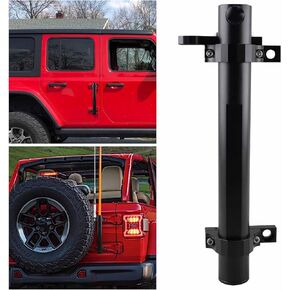 for Jeep Flag Mount, Flagpole Holder Bracket JL Flag Mount and Pole Tail Gate Flagpole Mount with CB Antenna Base Compatible with Jeep Wrangler JK JKU JL Unlimited 07-23