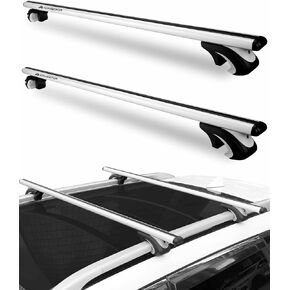 Car Roof Rack Cross Bars 55" Thick Aluminum Crossbars Universal Roof Rack Adjustable Roof Cross Bars with 200 lbs Load Capacity Fits Most Vehicles with Existing Raised Side Rails with Gap