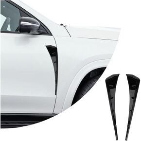 Ziciner 2 Pcs Car Fender Side Vents, PVC Carbon Fiber Air Wing Vent Trim Sticker, Styling Auto Air Flow Intake Hole Spoiler Decor Cover, Universal Exterior Accessories for Most Cars (Black)