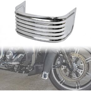 Front Fender Skirt Trim for Harley Davison, Chrome Steel Front Ribbed Decorative Protector Trim Accent for Electra Glide Road King Tri Glide Ultra Classic Limited Low 2014-2022 Accessories