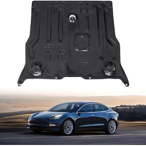 لوحة انزلاقية أمامية من POKIAUTO لطراز Tesla 3 / الطراز Y، غطاء حماية تحت المحرك، غطاء حماية للهيكل من أجل ملحقات Tesla Model 3 2017-2023 / Model Y 2020-2023