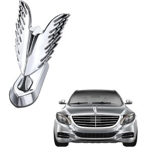 Hood Ornament,Angel Wings Hood Ornament,Car Chromed Metal Hood Ornament Electroplating,Front Hood Car Sticker, Car Decoration Accessories