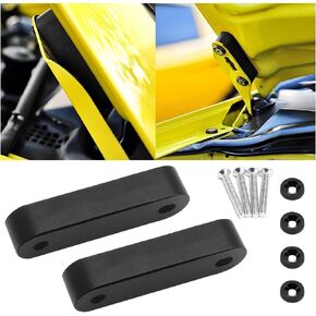 zipelo Car Hood Spacer Riser Kit, Aluminum Alloy Front Hood Vent Spacer Modification Kit, Car Hood Vent Spacer Riser Bolts Washers, Car Replacement Accessories Compatible with Most Cars (Black)