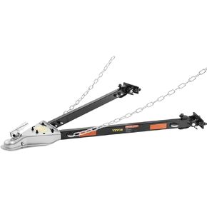 Tow Bar, 5500 lbs Towing Capacity with Chains, Powder-Coating Alloy Steel Bumper-Mounted Universal Towing Bar, Coupler Fits 2-Inch Ball Hitch, 39.4-Inch Opening Width, for RV Car Trailer Truck