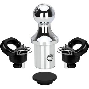 60618 Puck System Gooseneck Hitch Ball Kit, Compatible with 2013-2023 Dodge RAM 2500 3500, 2-5/16 Inch Gooseneck Ball with 2 Safety Chain Anchors