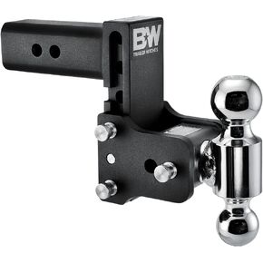 B&W Trailer Hitches Tow & Stow Adjustable Trailer Hitch Ball Mount - Fits 2.5" Receiver, Dual Ball (2" x 2-5/16"), 5" Drop, 14,500 GTW - TS20037B