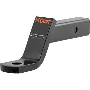 CURT 45050 Class 3 Trailer Hitch Ball Mount, Fits 2-Inch Receiver, 7,500 lbs, 1-Inch Hole, 4-Inch Drop, 2-In Rise, Gloss Black Powder Coat