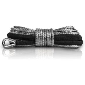 ZESUPER1/4''x 50ft 10000LBs Synthetic Winch Rope Winch Rope Cable for Winches SUV ATV UTV Vehicle Boat Car (Orange)