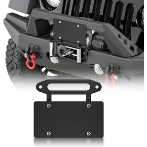 Winch License Plate Bracket Compatible with All 10 inch Hawse Fairlead Winch License Plate Bracket Roller Fairlead