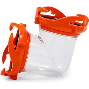 Camco Rhino 90-Degree RV Tote Tank Adapter - Features Clear Low-Profile 90-Degree Elbow & 4 Bayonet Prongs on Each End for Odor-Tight Locking Action - Crafted of Heavy-Duty Resin (39485)