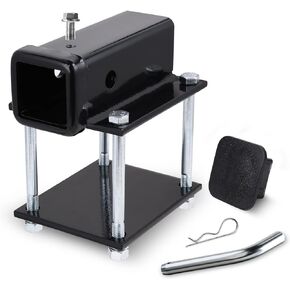 Ohuhu Bolt-on RV Bumper Hitch Receiver Adapter Fits 4-4.5" Beam, 2" Receiver with Hitch Pin & Hitch Cover