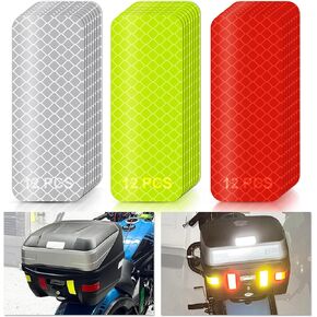 Reflective Stickers - PSLER 36 PCS High Visibility Reflective Tape Waterproof Reflective Strips Bulk Safety Reflective Tape for Car Motorcycle Bike Trailer Helmet Mailbox Bag, 1.18 x 3.15 Inch