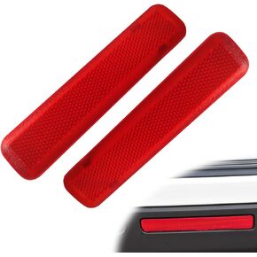 1 Pair Rear Left Driver and Right Passenger Side Door Red Reflector Panel Compatible with Chevrolet GMC Replaces # 15183155,15183156