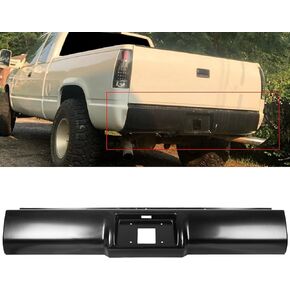 HECASA Black Steel Bumper Roll Pan Compatible with 88-98 Chevrolet Chevy Silverado Sierra/GMC C1500 C2500 C3500 K1500 K2500 K3500