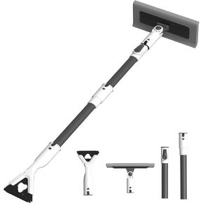47" Ice Scrapers for Car Windshield, 2 in 1 Snow Brush for Car and Ice Scraper, Extendable Snow Brush for Car Windshield with Foam Grip and 180° Pivoting Brush Head for Car Automobile Vehicle Window