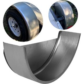 HECASA Steel Round Single Axle Trailer Fender and Fender Back Fits 14" to 16" Diameter Wheels - 32" x 9" x 15"
