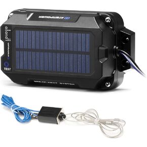 ATEM POWER Trailer Breakaway Kit Brake Controller with Switch 12V 3AH LifePO4 Lithium Battery Bulit-in Solar Panel LED Indicator Break Away System for Trailer Caravan