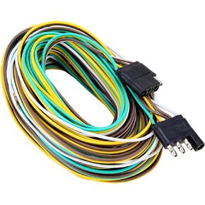 50Foot 4Pin Trailer Wire Harness, Premium Towing Wiring Solution, Extended Length Boat Trailer Wiring Kit, 4-Way 4-Color Trailer Light Wire Brown/Green/Yellow/White for RV Boat Marine