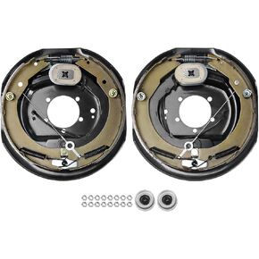 Electric Trailer Brake Assembly, 12" x 2", 2 Pairs Self-Adjusting Electric Brakes Kit for 7000 lbs Axle, 5-Hole Mounting, Backing Plates for Braking System Part Replacement (2 Right + 2 Left)
