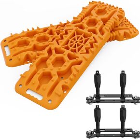 ALL-TOP Traction Boards with Build-in Jack Base, 2PCS Recovery Boards & Mounting Kit for Overlanding (4th Gen, Army Green)
