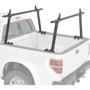 AA-Racks Model APX25-Lite Extendable Aluminum Truck Ladder Rack Adjustable Pick-Up Ladder Rack (No Drilling Required) - Black