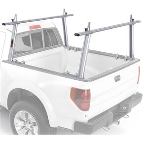 AA-Racks Model APX25-Lite رف سلم شاحنة من الألومنيوم قابل للتمديد رف سلم قابل للتعديل (لا يتطلب الحفر) - أسود